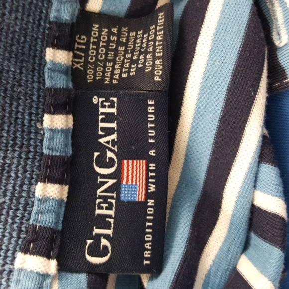 GLEN GATE (USA) Striped Men's Cotton Polo Golf Shirt (XL) - Picture 7 of 8
